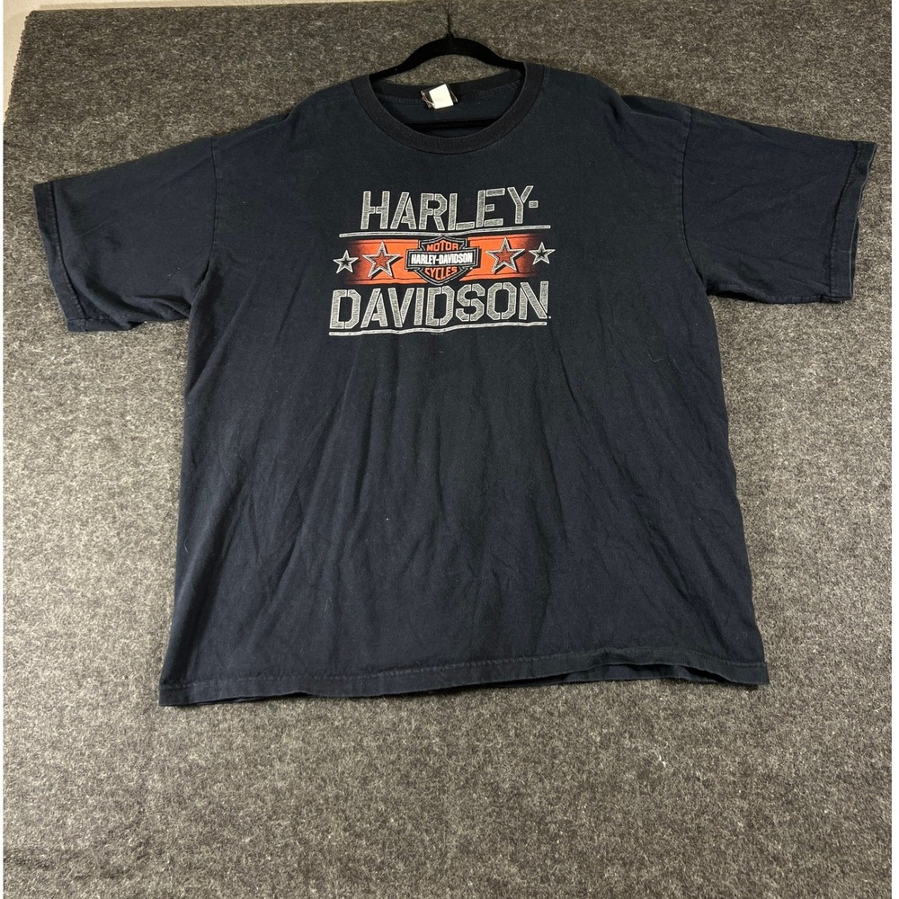Vintage 90s Harley-Davidson Orlando Florida T-Shirt Mens 3XL Black Holoubek USA